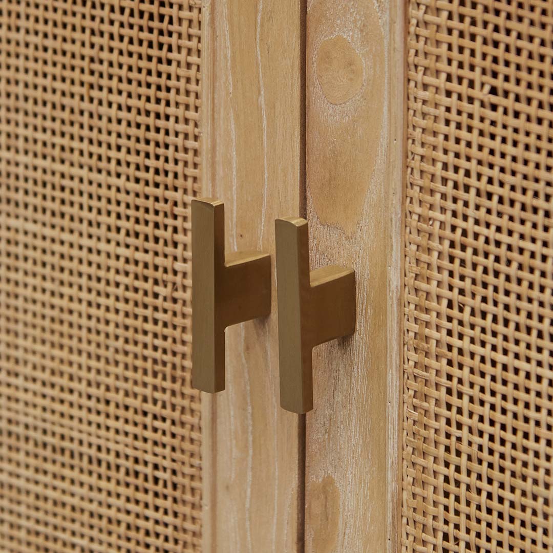 McConnell 65.5cm Rattan Door Cabinet - Natural