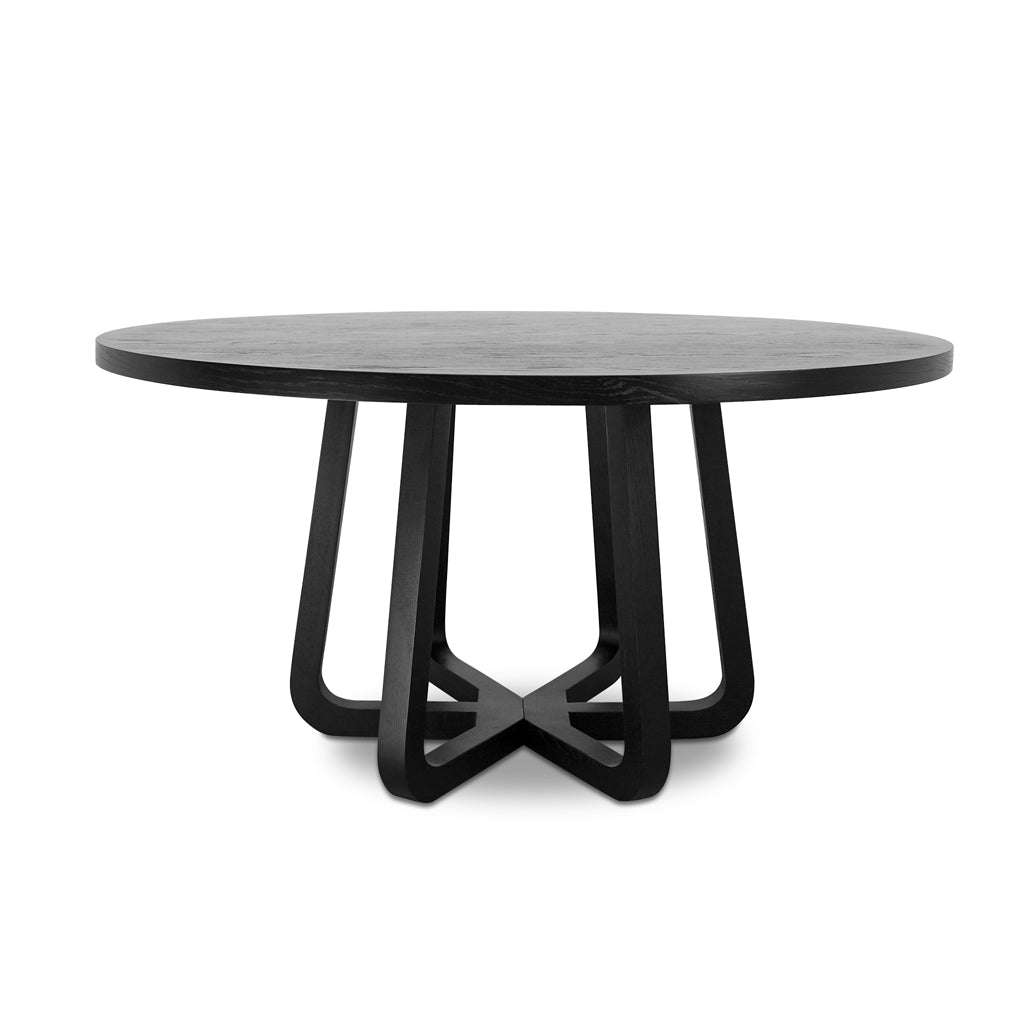 Vanya 1.5m Round Dining Table - Full Black