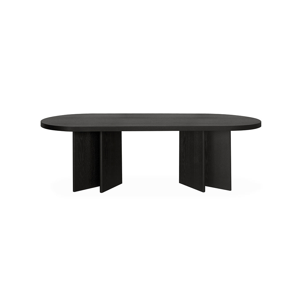 Jarl 2.4m Pill Shape Dining Table - Textured Espresso Black