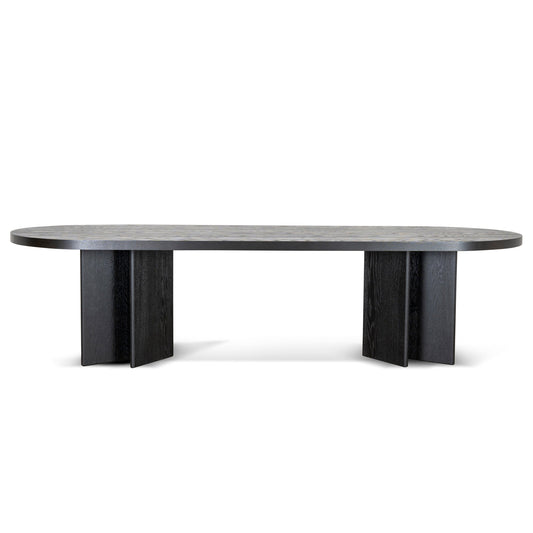 3m Pill Shape Dining Table - Textured Espresso Black