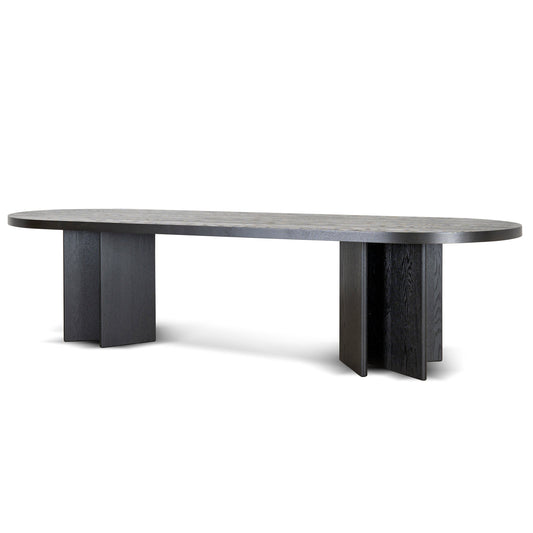 3m Pill Shape Dining Table - Textured Espresso Black