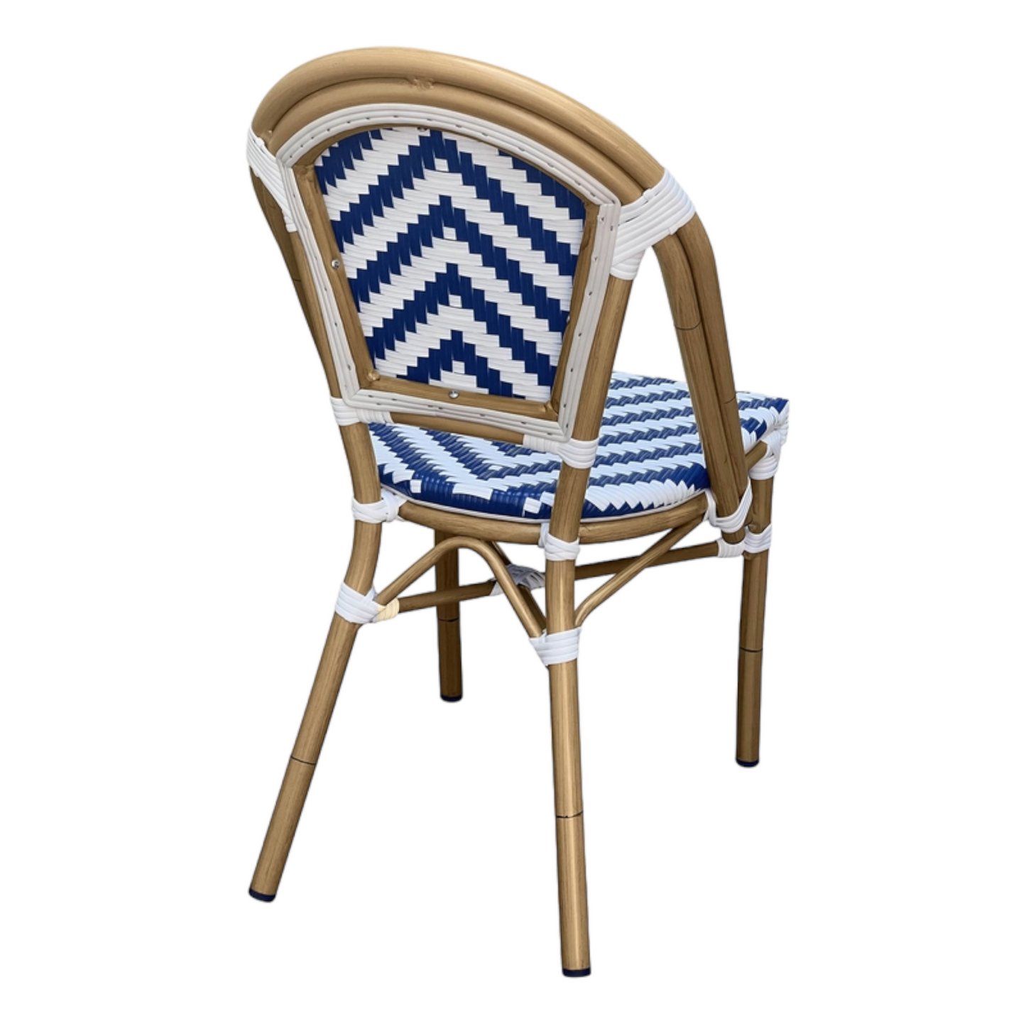 Set of 2 - Dalmatian Indoor / Outdoor Dining Chair - Navy & White Chevron
