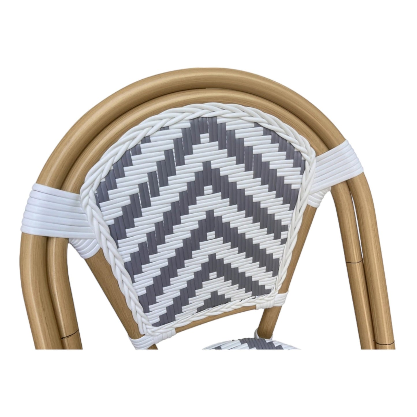 Set of 2 - Dalmatian Indoor / Outdoor Dining Chair - Grey & White Chevron