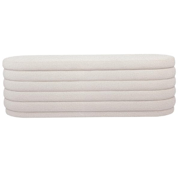 Demi Storage Bench Ottoman - White Boucle