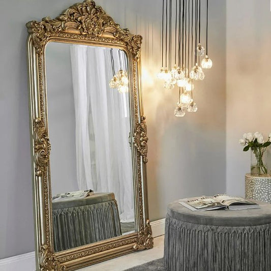 Elizabeth Floor Mirror - Antique Gold