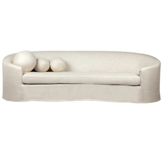 Elle 3 Seater Slip Cover Sofa - Natural Linen