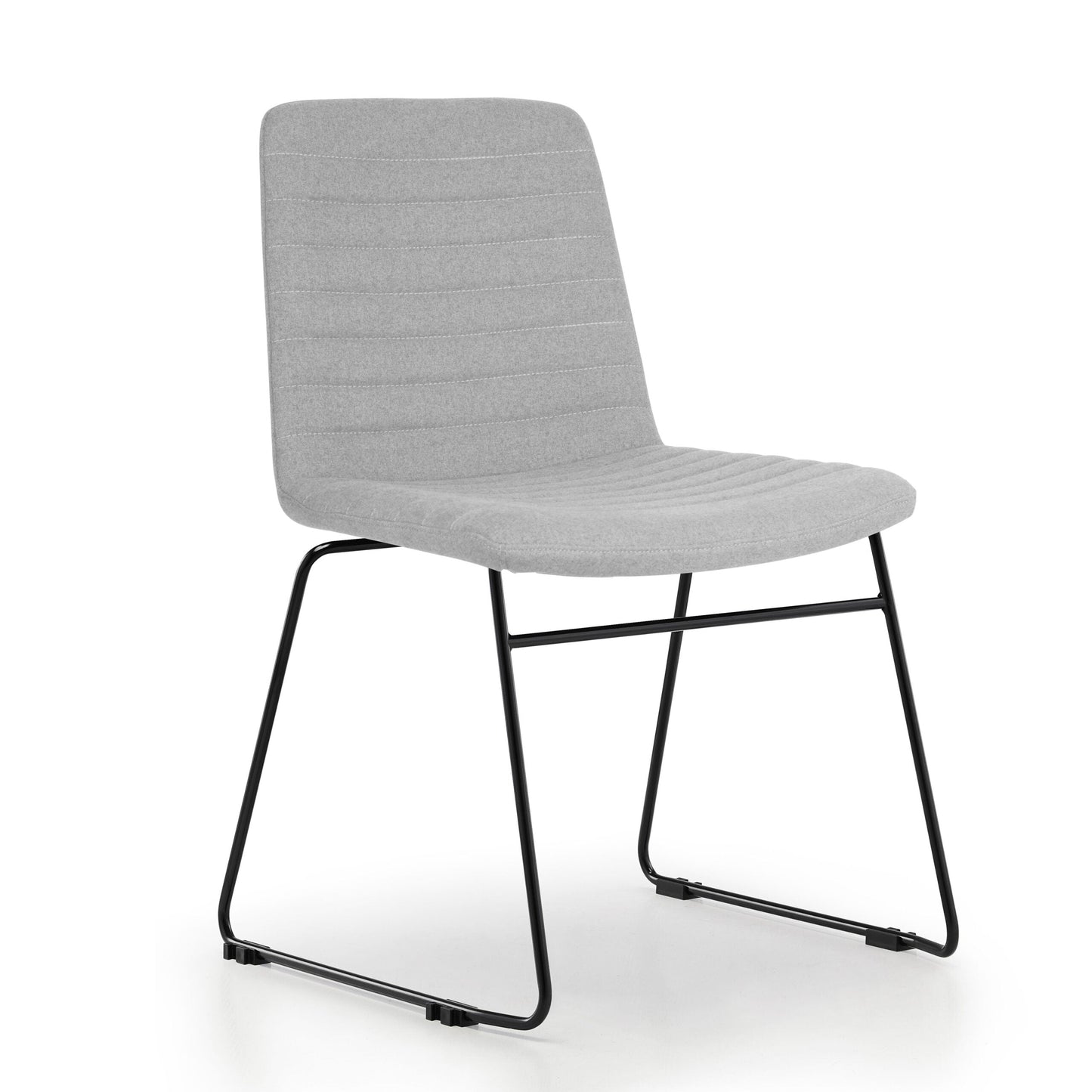 Elpix Sled Base Fabric Dining Chair - Light Grey