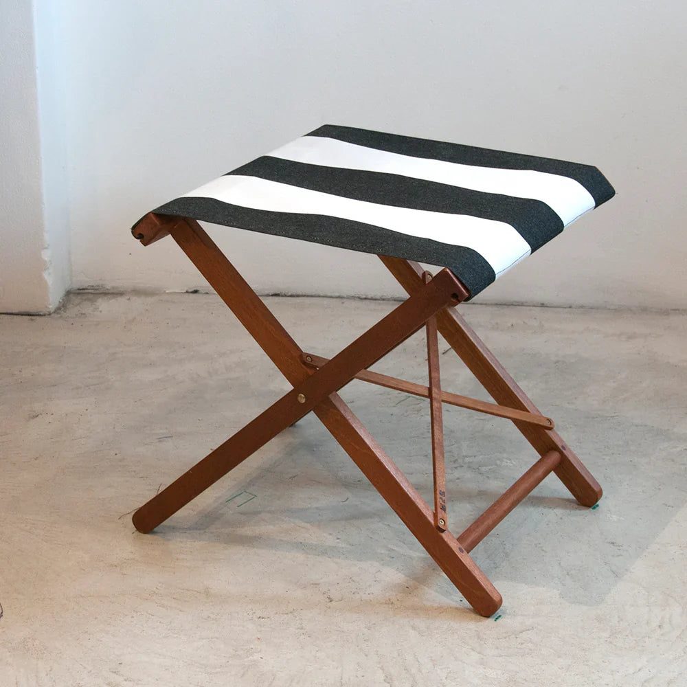 Folding Stool Synthetic Fabric - Hardwood