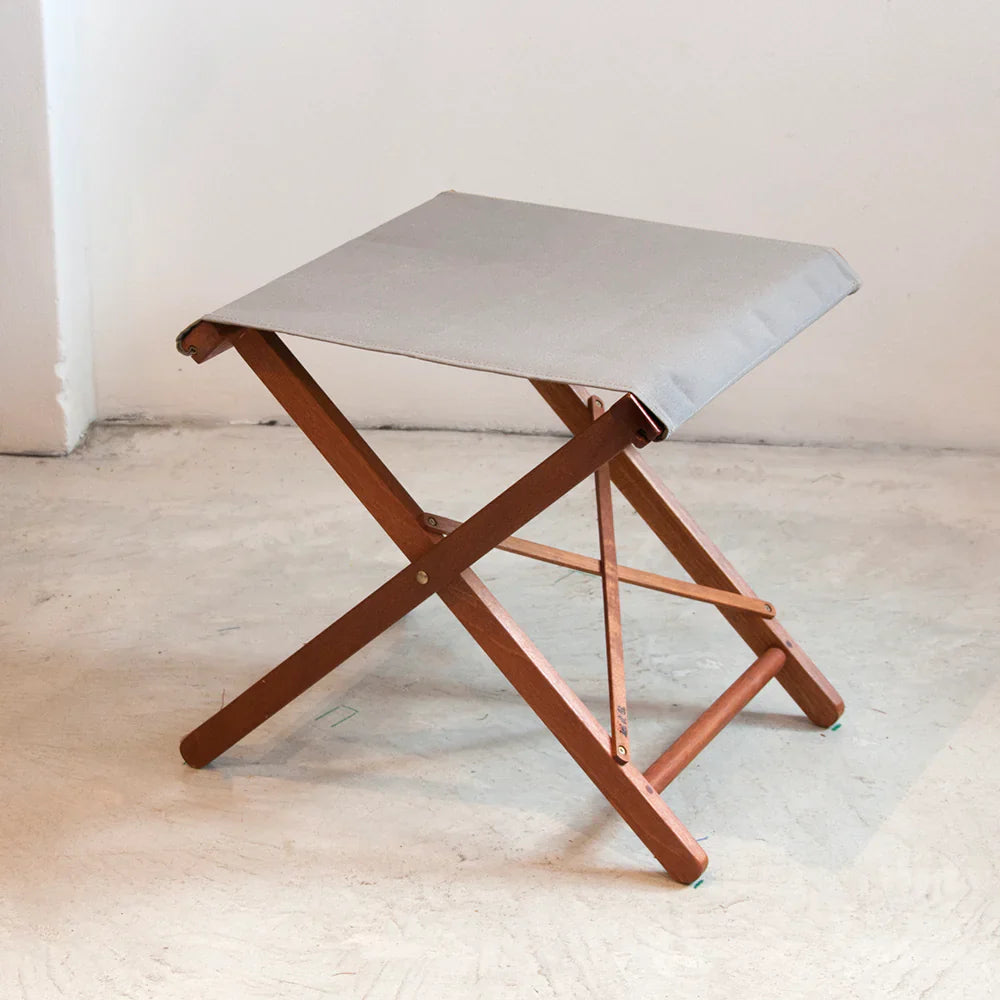 Folding Stool Synthetic Fabric - Hardwood