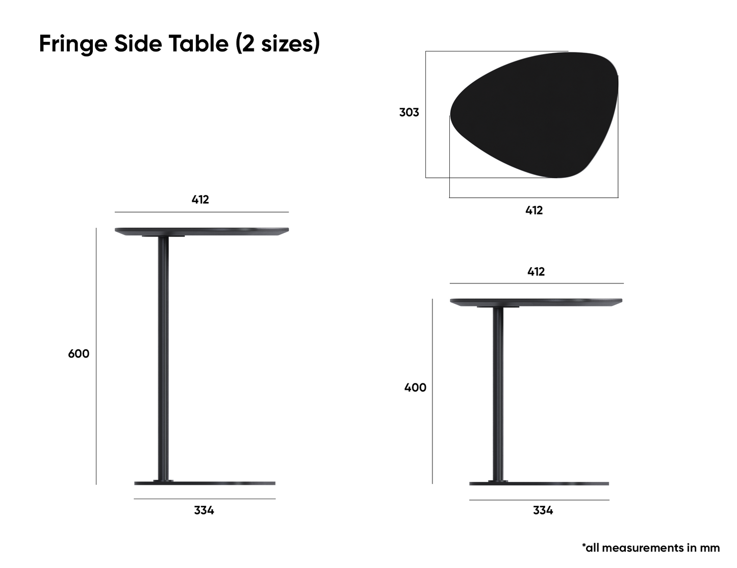 Fringe Side Table - Black