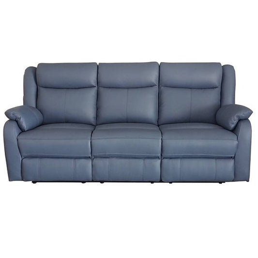 Pinnacle Leather Powered 3 Seater Recliner Sofa - Blue