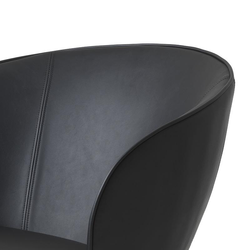 Gianni Faux Leather Lounge Chair - Black