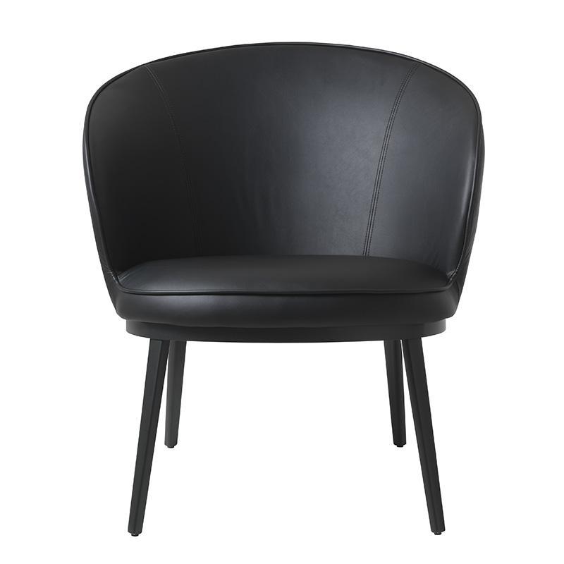 Gianni Faux Leather Lounge Chair - Black