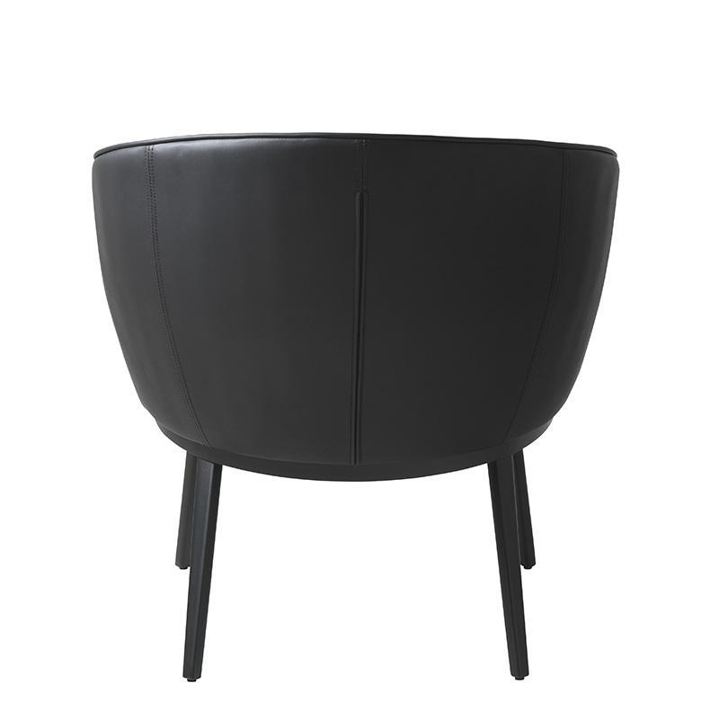 Gianni Faux Leather Lounge Chair - Black
