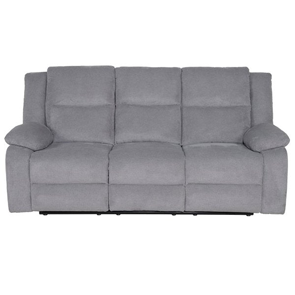 Glenbawn 3 Seater Fabric Recliner Sofa - Mid Grey