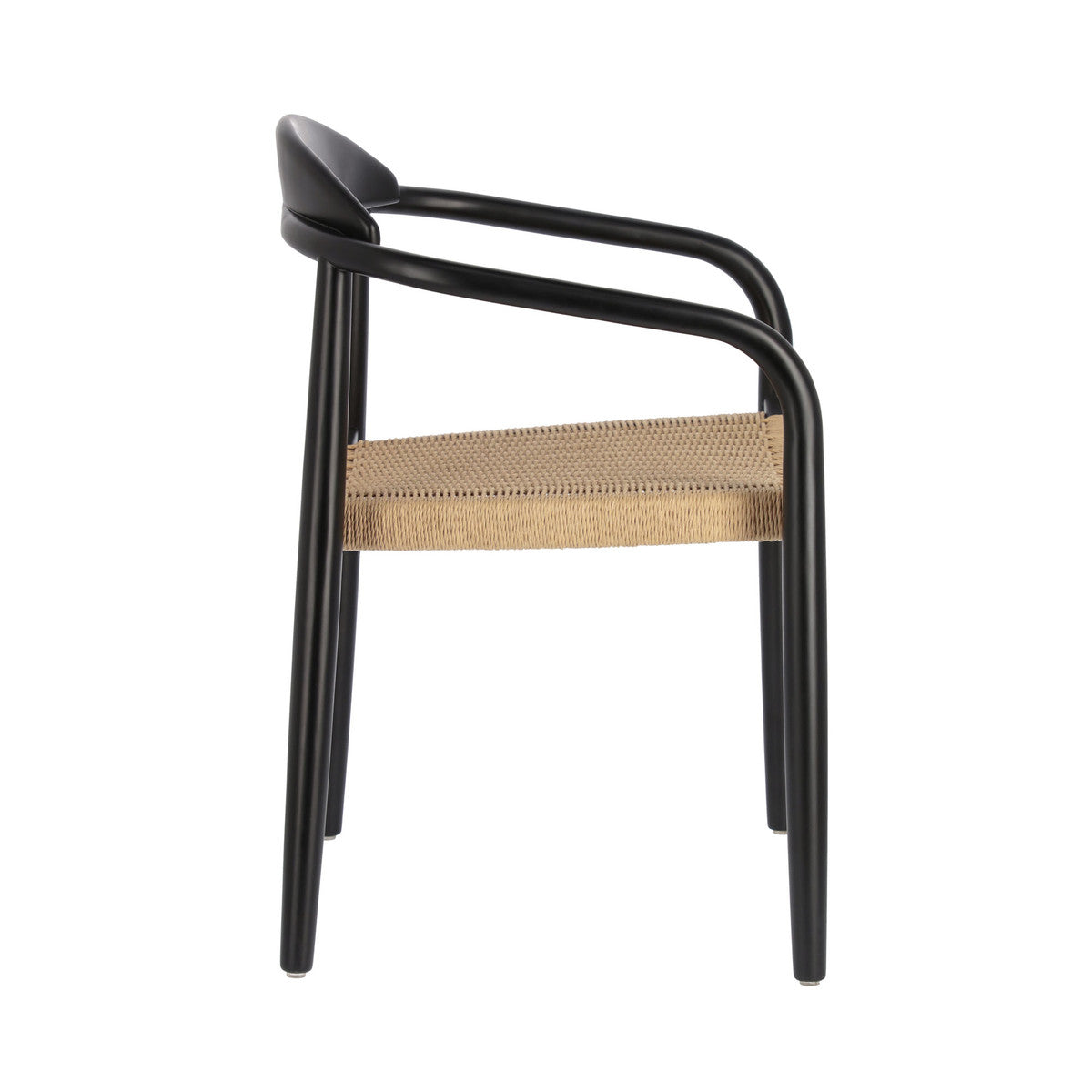 Set of 2 - Glynis Eucalyptus Black Timber Dining Chair - Beige