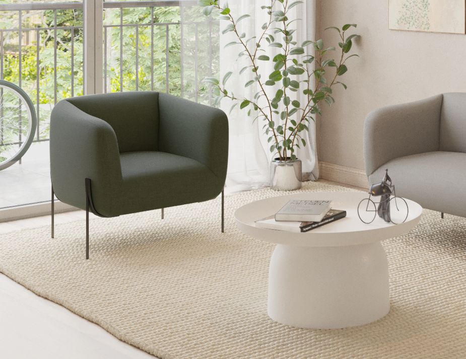 Belle Lounge Chair - Kelp Green
