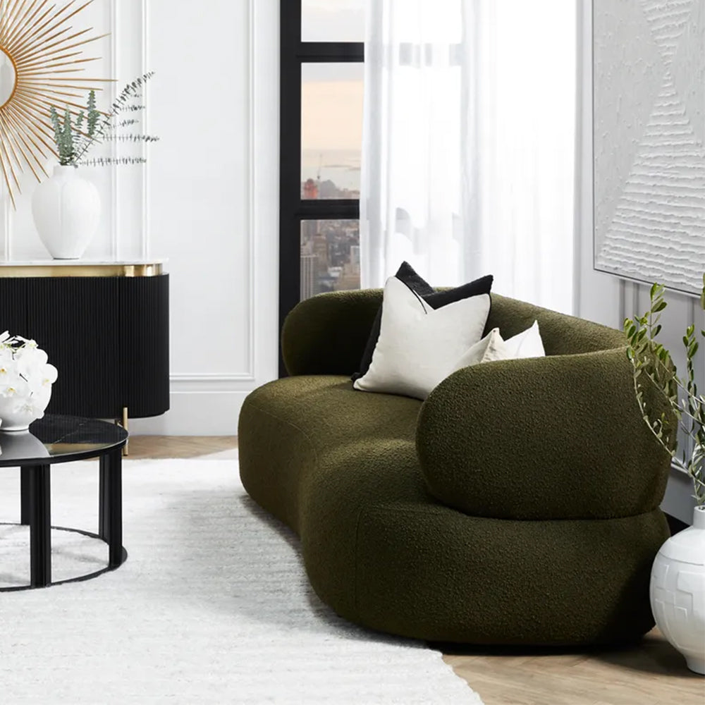 Greenwich 3 Seater Sofa - Green Boucle