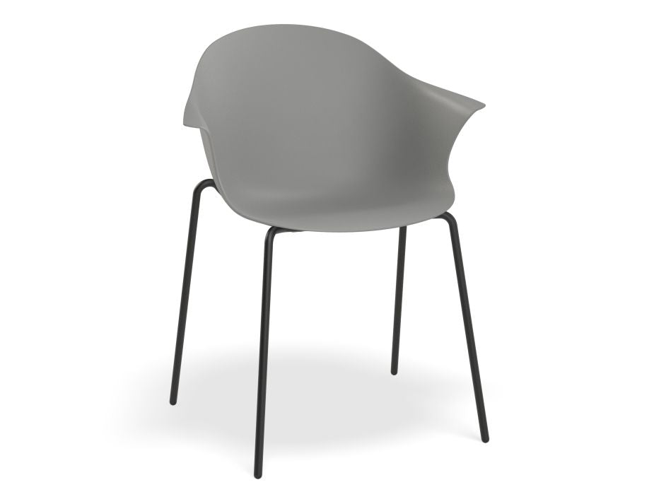 Pebble Armchair with Shell Seat - Grey