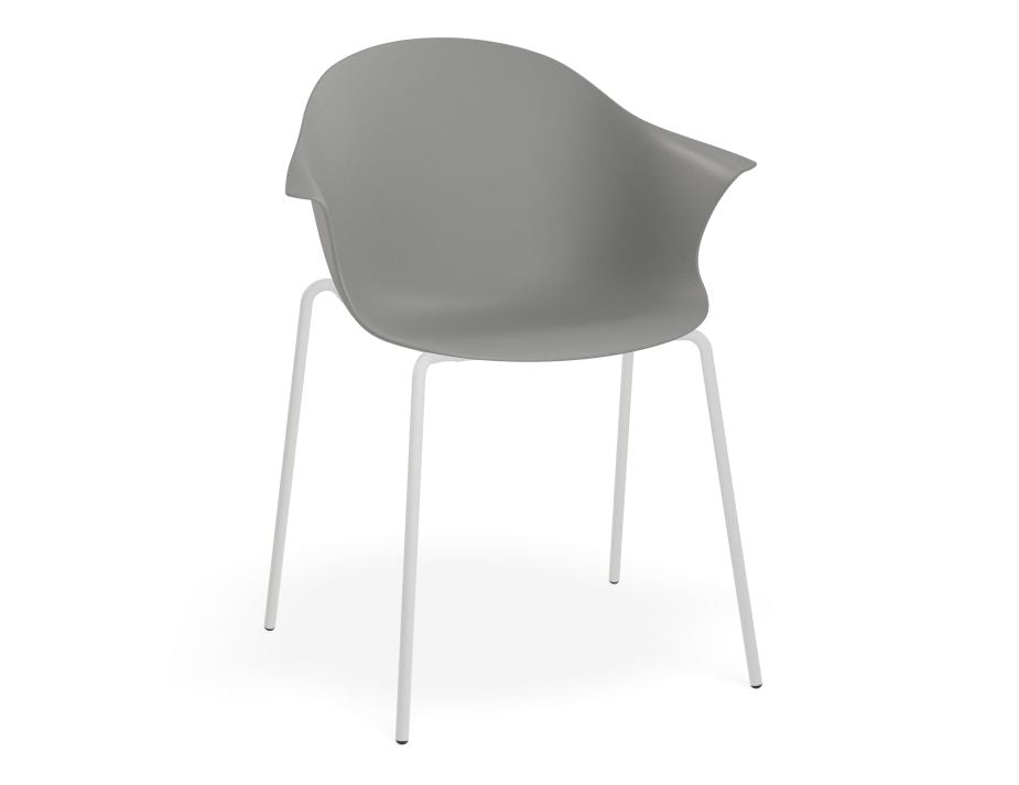 Pebble Armchair with Shell Seat - Grey