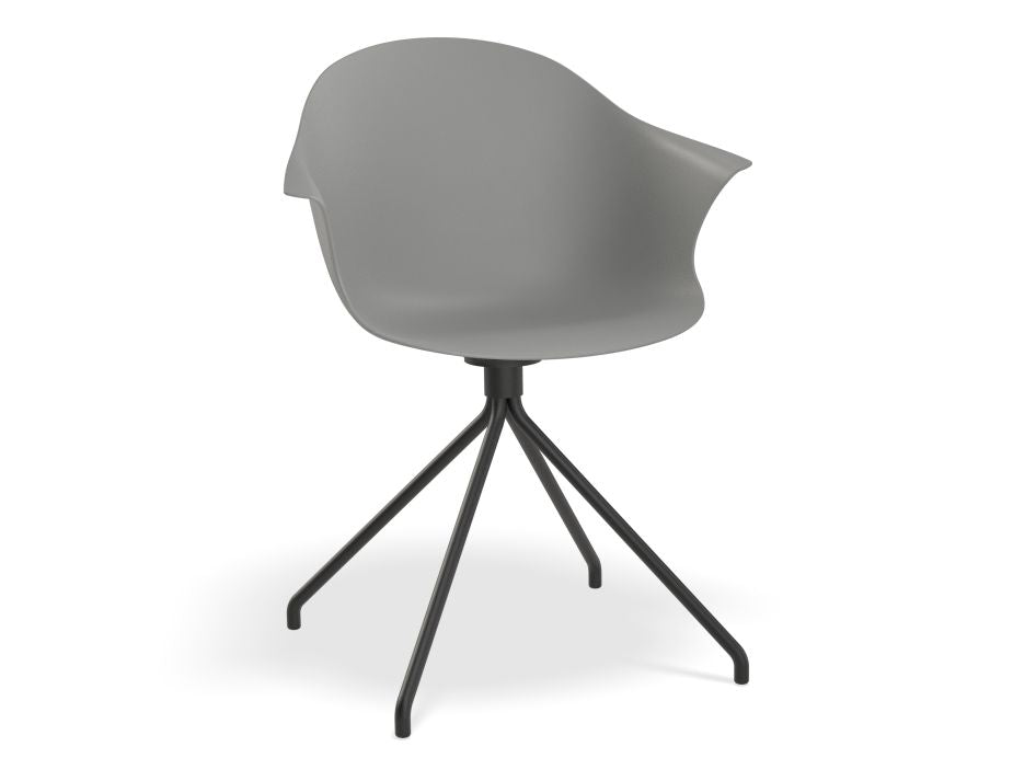 Pebble Armchair with Shell Seat - Grey
