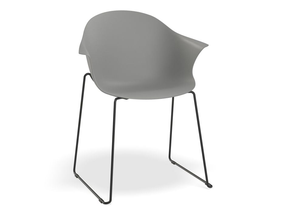 Pebble Armchair with Shell Seat - Grey