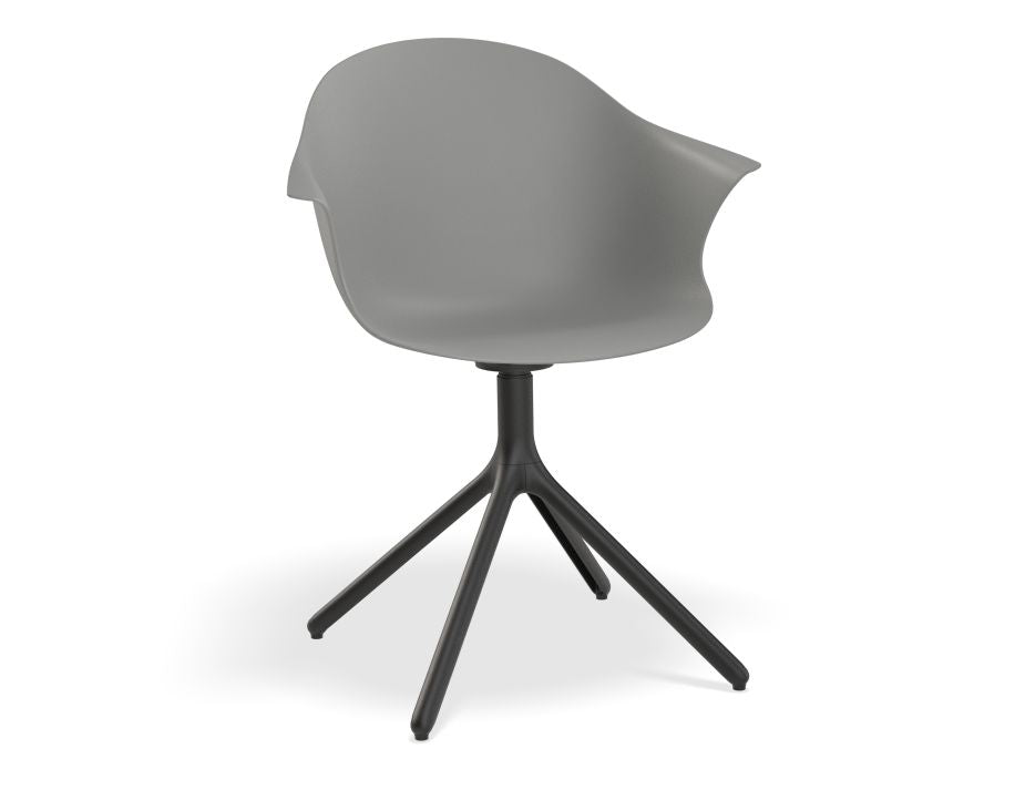 Pebble Armchair with Shell Seat - Grey