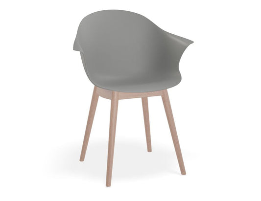 Pebble Armchair with Shell Seat - Grey