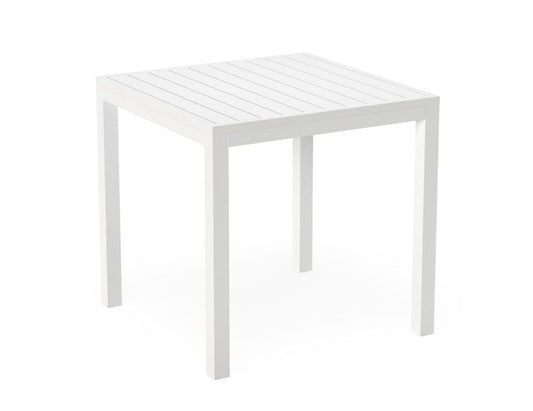 Halki Table Matt White Aluminium 77cm x 77cm