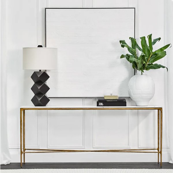 Heston Marble Console Table - Large Brass