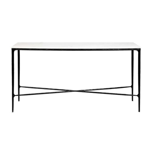 Heston Marble Console Table - Medium Black