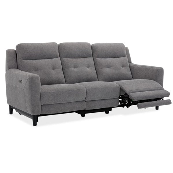 Hollydeen Fabric 3 Seater Electric Recliner Sofa - Grey
