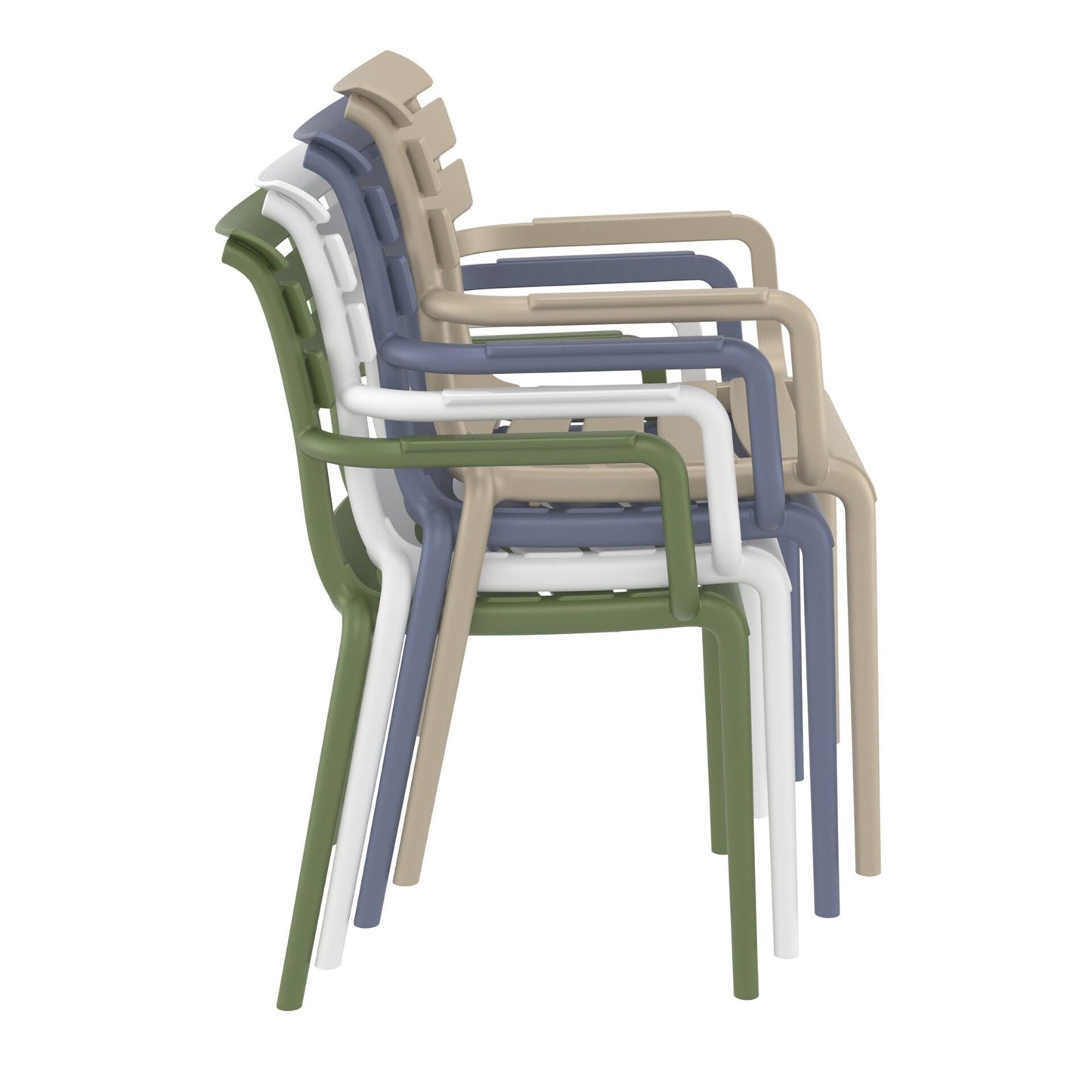 Set of 2 - Keller Indoor / Outdoor Dining Armchair - Grey