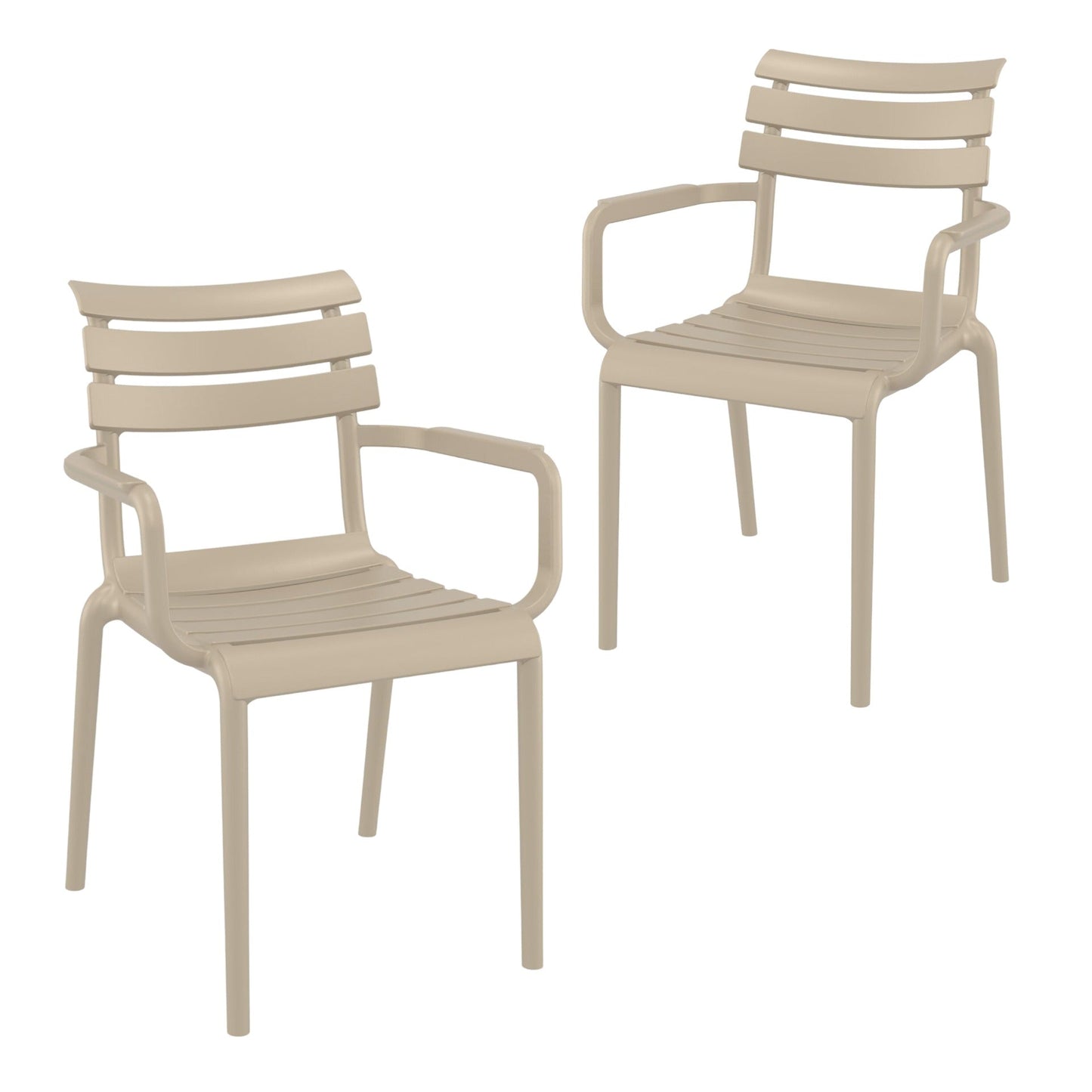 Set of 2 - Keller Indoor / Outdoor Dining Armchair - Taupe