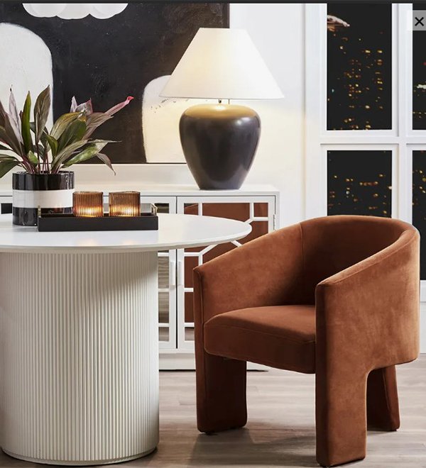 Kylie Arm Chair - Caramel Velvet