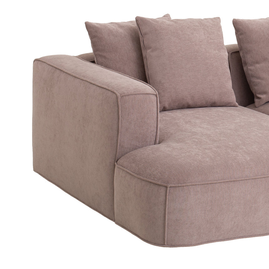 2 Seater Right Chaise Fabric Sofa - Latte
