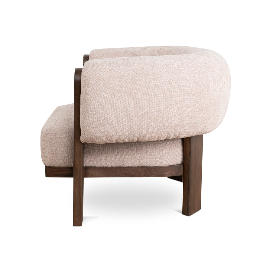 Walnut Armchair - Blush Linen