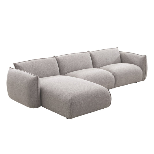 CLC10238-IG 3 Seater Left Chaise Sofa - Clay Grey