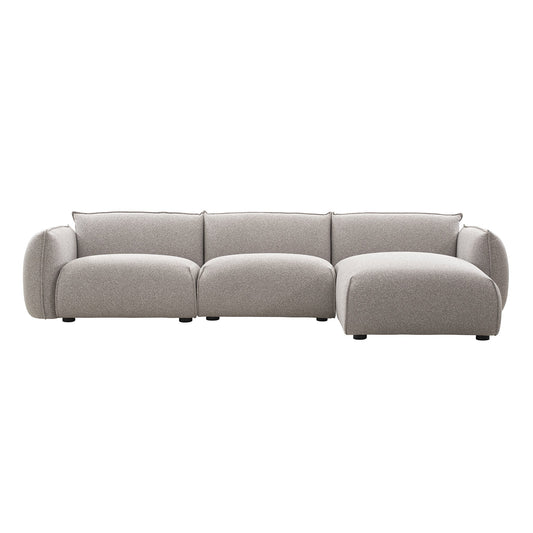 CLC10239-IG 3 Seater Right Chaise Sofa - Clay Grey