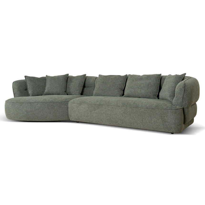 Left Chaise Sofa - Coral Dark Green