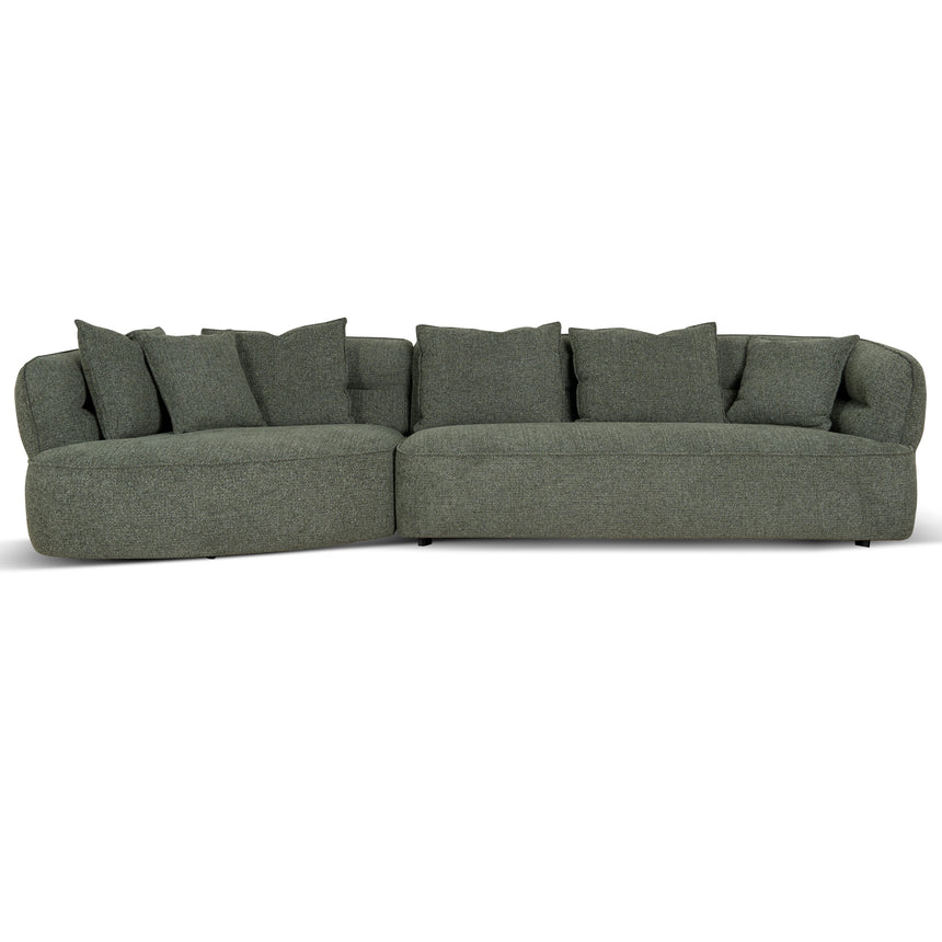 Left Chaise Sofa - Coral Dark Green