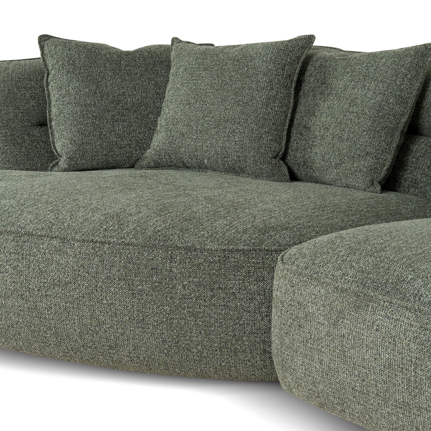 Left Chaise Sofa - Coral Dark Green