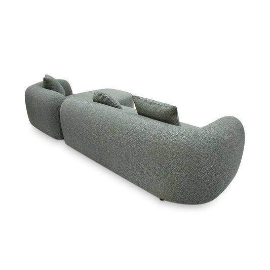 3 Seater Right Chaise Sofa - Amazon Green