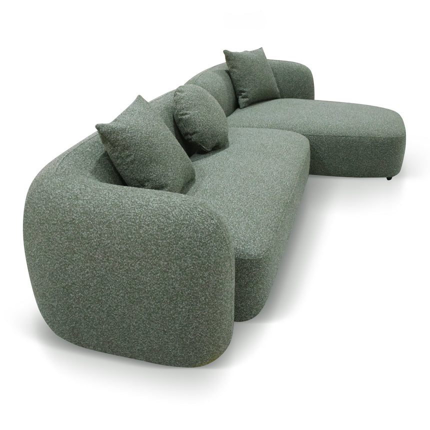 3 Seater Right Chaise Sofa - Amazon Green