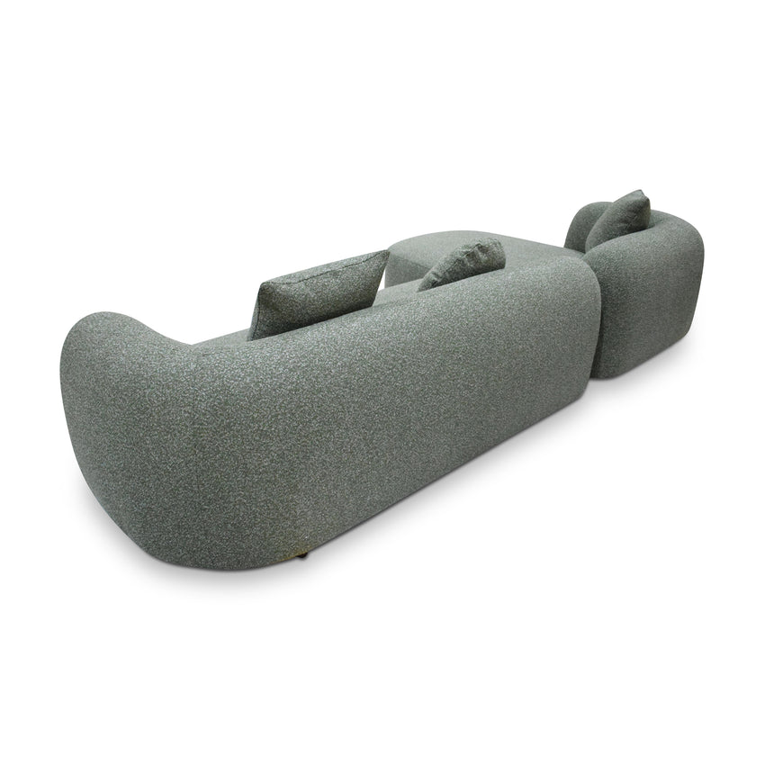 3 Seater Left Chaise Sofa - Amazon Green
