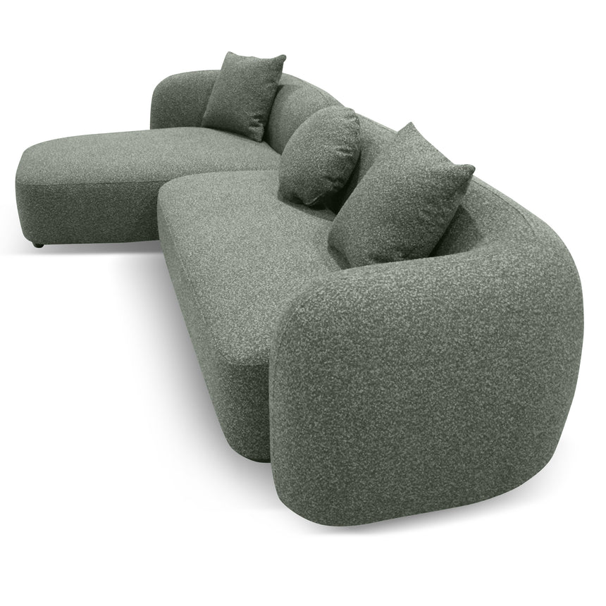 3 Seater Left Chaise Sofa - Amazon Green