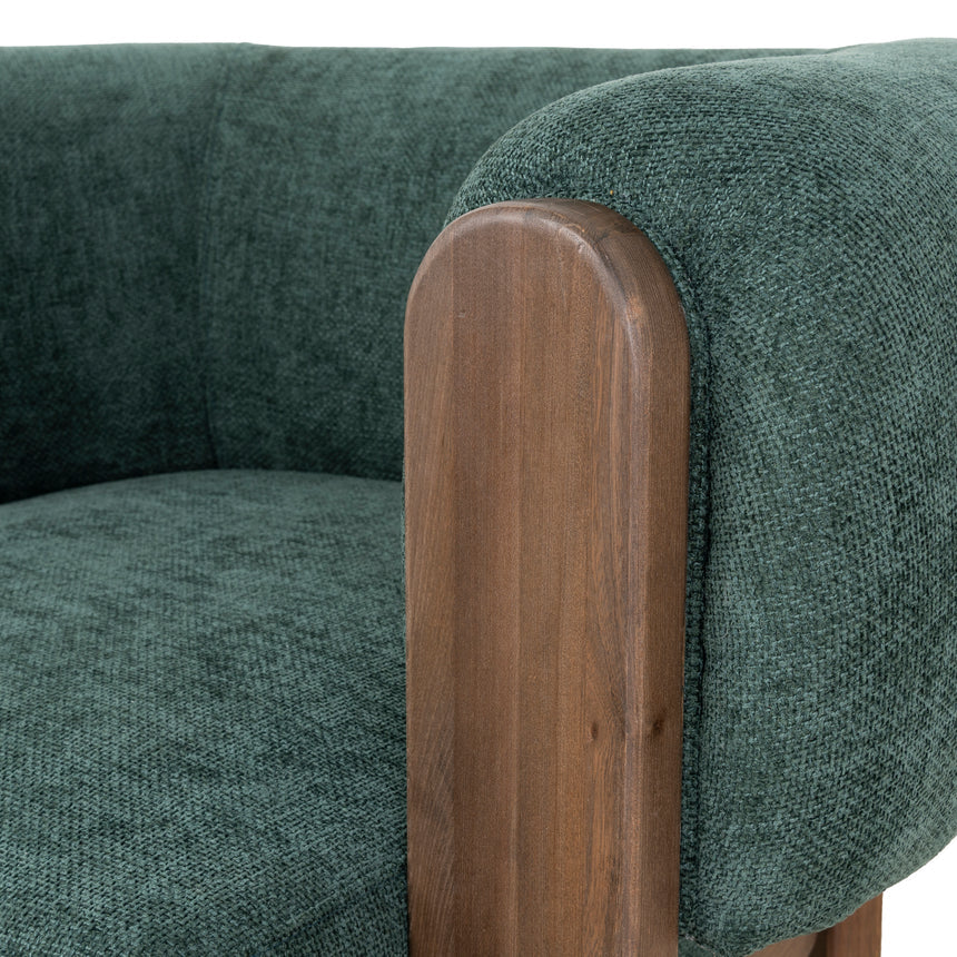 Walnut Armchair - Bush Green