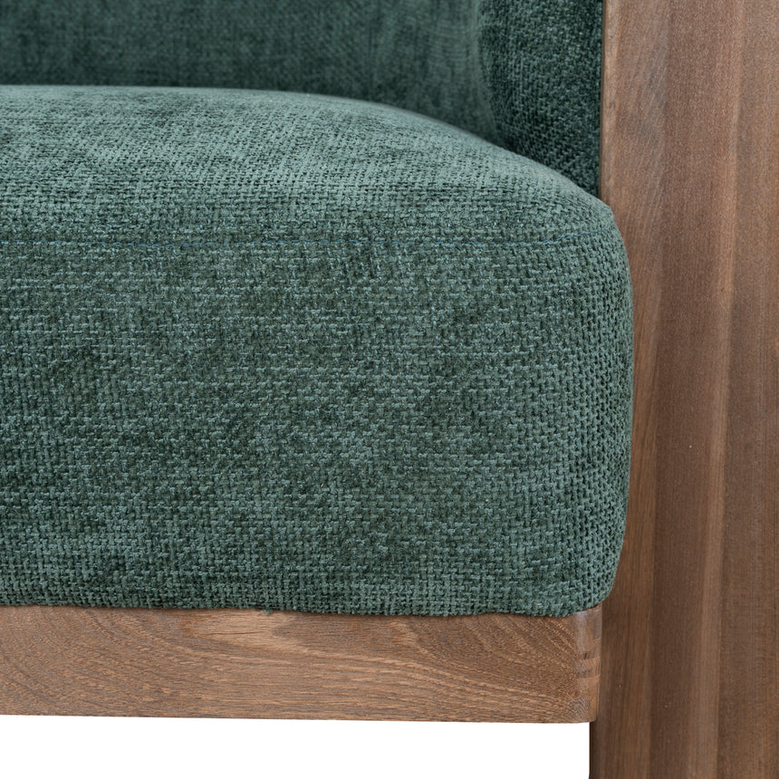 Walnut Armchair - Bush Green