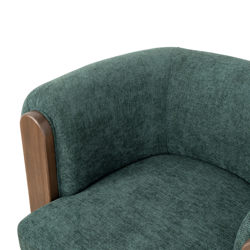 Walnut Armchair - Bush Green