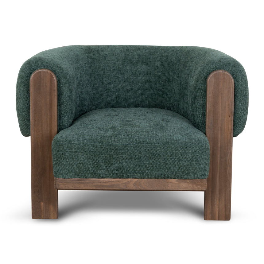 Walnut Armchair - Bush Green